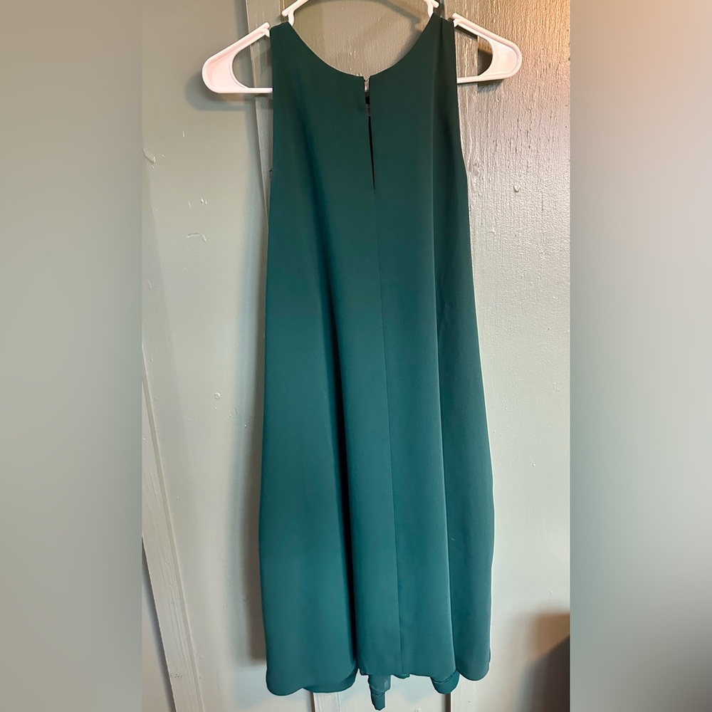 Ann Taylor LOFT Swing Trapeze Shift Halter Neck Dress in Green-Size Large